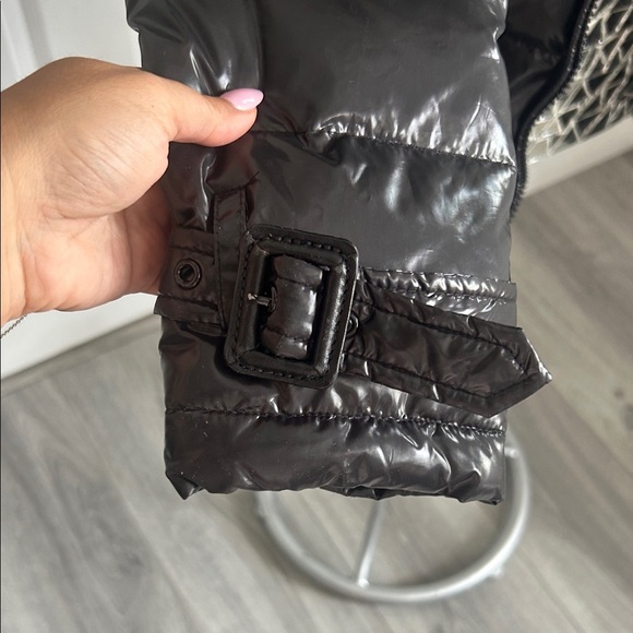 Street Wear Black Puffer Jacket with Real Genuine Fox Fur Trim M - Picture 6 of 10